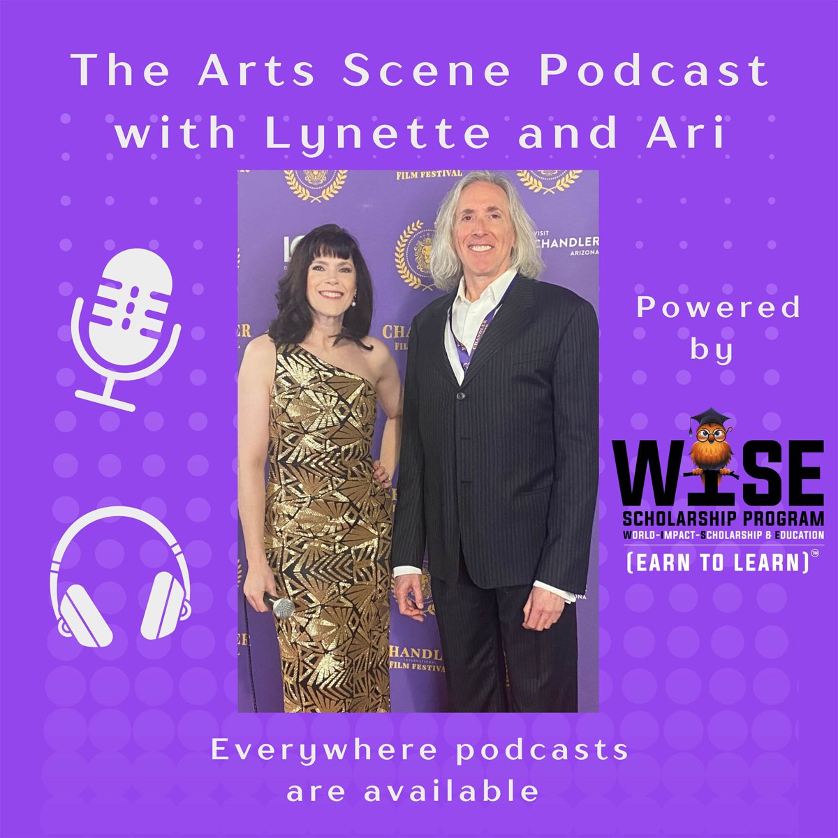 Official artwork for The Arts Scene Podcast with hosts Lynette Carrington and Ari Levin